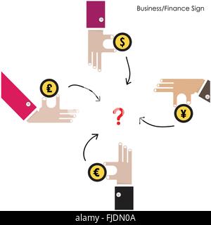 Businessman hand avec l'icône de l'argent. Business/financial et de l'argent investir concept. Financement monétaire conceptuel. Illustration de Vecteur