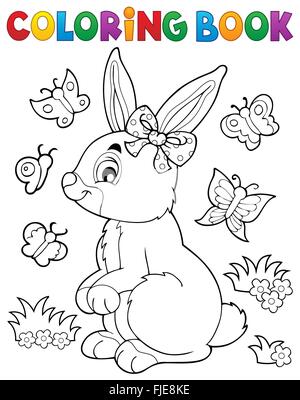 Theme 2 Lapin A Colorier Photo Stock Alamy