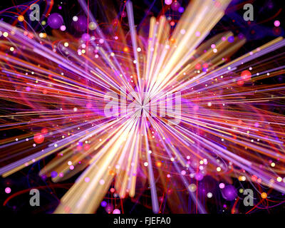 Fission rougeoyant fractale, boson de Higgs, générée par ordinateur abstract background Banque D'Images