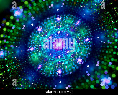 Lumineux multicolore, particules carrés, big data, générée par ordinateur abstract background Banque D'Images