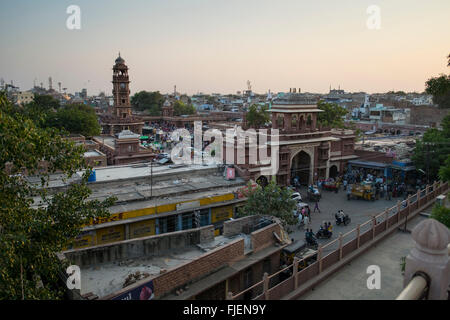 L'Ghanta Ghar ou Tour de l'horloge de Jodhpur, Rajasthan, India Banque D'Images