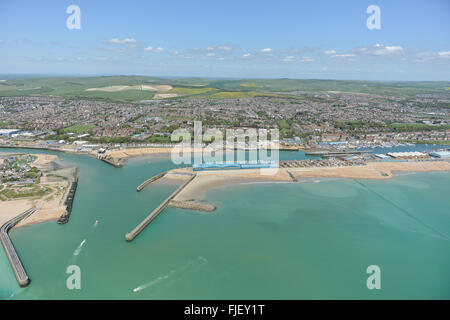 Une vue aérienne de Shoreham Harbour West Sussex Banque D'Images