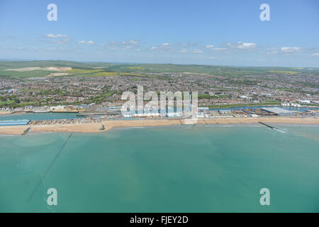 Une vue aérienne de Shoreham Harbour West Sussex Banque D'Images