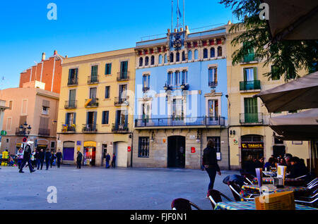 La Plaça de Rius i Taulet. Quartier de Gràcia, Barcelone, Catalogne, Espagne. Banque D'Images