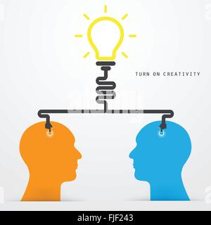 L'ouverture du cerveau cerveau créatif.concept abstract vector modèle de conception de logo. Logotype création industrielle d'entreprise Illustration de Vecteur