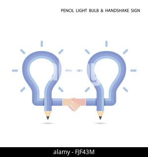 Ampoule crayon et prise de concept sur l'arrière-plan. L'éducation et de concept d'entreprise. Vector illustration Illustration de Vecteur