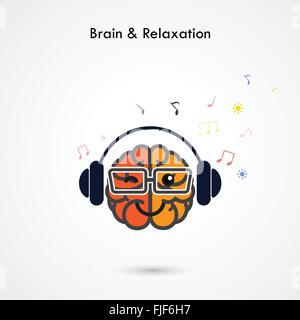 Cerveau gauche et droit de la création, dont le casque sur background design pour flyer affiche brochure couverture.idée de l'Éducation Illustration de Vecteur