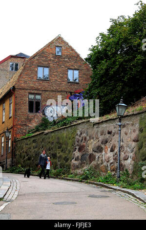 Rue étroite en Helsingborg, Suède, Allemagne, Scandinavie Banque D'Images