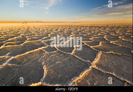 Coucher du soleil sur la saline, Salar de Uyuni Banque D'Images