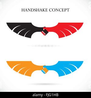 Handshake abstract design concept modèle. Création d'entreprise logo symbole. Symbole de partenariat. Vector illustration Illustration de Vecteur