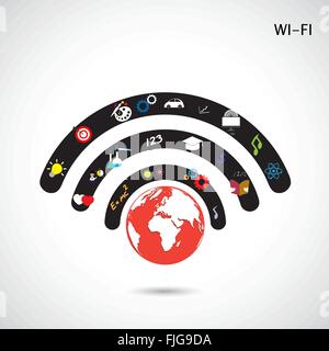 World connections network design concept global internet,réseau,icône terre. vector illustration Illustration de Vecteur