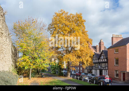 Le bourg rural de Ludlow, en dehors des murs du château en automne couleur, Ludlow, Shropahire, England, UK Banque D'Images