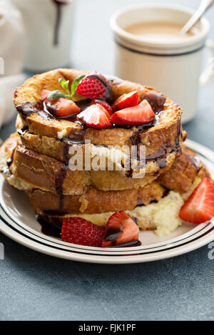 French toast avec du café et mascarpone Banque D'Images