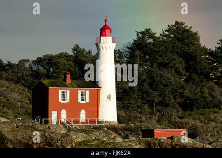 Le phare de Fisgard - Victoria, île de Vancouver, Colombie-Britannique, Canada Banque D'Images