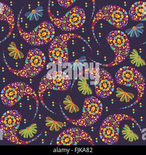 Concombre turc modèle transparent vecteur et une tendance dans le menu Swatch. Paisley pattern(transparente motif oriental) peut être Illustration de Vecteur