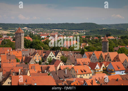 Géographie / voyage, Allemagne, Bavière, Rothenburg ob der Tauber, vue sur la ville, vieille ville, vue de l'hôtel de ville tour, Additional-Rights Clearance-Info-Not-Available- Banque D'Images