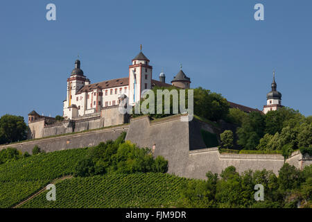 Géographie / voyage, Allemagne, Bavière, Würzburg, châteaux, la forteresse de Marienberg, vue extérieure, Additional-Rights Clearance-Info-Not-Available- Banque D'Images