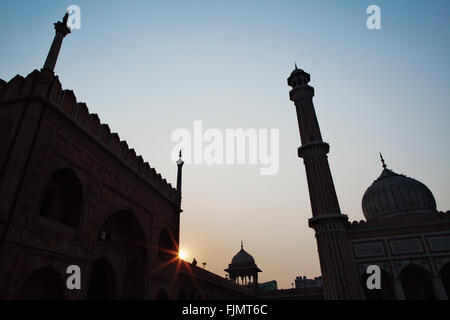 Jama Masjid à Delhi est la plus grande mosquée de l'Inde. Banque D'Images