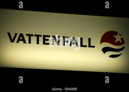 Markenname : 'Vattenfall", Berlin. Banque D'Images