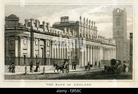 La Banque d'Angleterre, 1835 - Londres Historique Banque D'Images