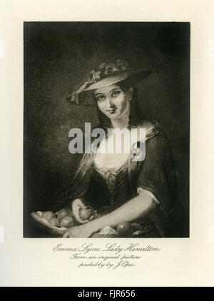 Lady Emma Hamilton (1765 - 1815), née Amy Lyon. D'après une peinture probablement par John Opie (1761 - 1807) Banque D'Images