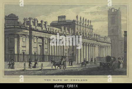 La Banque d'Angleterre, 1835 - Londres Historique Banque D'Images