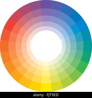À partir de 24 cercle spectral multicolore segments. (Ce que l'on appelle le Cercle de Shugaev). Illustration de Vecteur