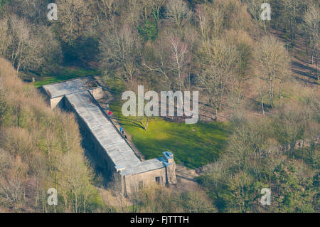 Meuse (55), Verdun, champs de batailles de la 1ere Guerre mondiale, Thiaumont s, Tranchee des baionnettes (vue aerienne) // Franc Banque D'Images