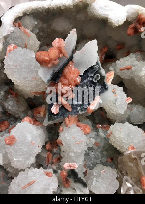 Apophyllite calcite stilbite Banque D'Images