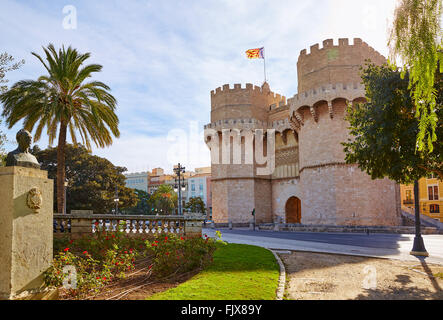 Torres de Serranos valence tower Porta de chambres en Espagne Banque D'Images