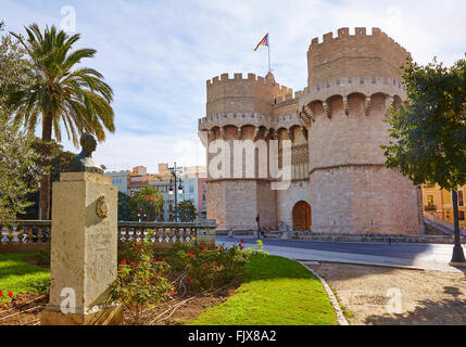 Torres de Serranos valence tower Porta de chambres en Espagne Banque D'Images