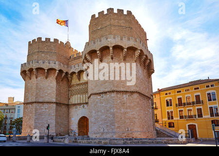 Torres de Serranos valence tower Porta de chambres en Espagne Banque D'Images