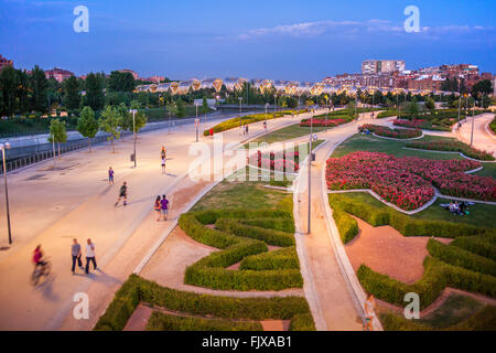 Rio de Madrid, dans le parc de la rivière Manzanares. Madrid, Espagne. Banque D'Images