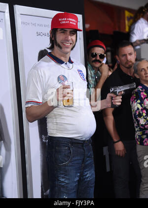 Westwood, Californie, USA. 3e Mar, 2016. L'arrivée de Sacha Baron Cohen pour la première du film 'Les Frères Grimsby' au Village Théâtre. Credit : Lisa O'Connor/ZUMA/Alamy Fil Live News Banque D'Images