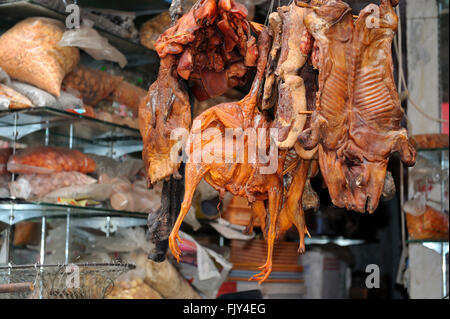 Boucherie avec diverses charcuteries à Beijing, Chine Banque D'Images