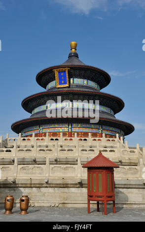 Temple du Ciel à Pékin, Chine avec ciel bleu Banque D'Images