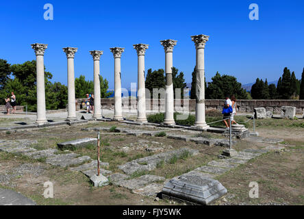 L'Asklepeion un temple de guérison, sacré pour le dieu Asclépios, dieu grec de la médecine, l'île de Kos, Dodecanese Banque D'Images