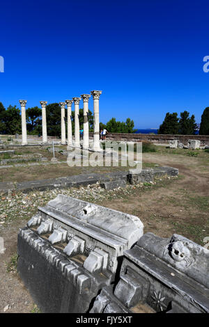 L'Asklepeion un temple de guérison, sacré pour le dieu Asclépios, dieu grec de la médecine, l'île de Kos, Dodecanese Banque D'Images