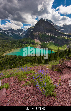 Vue sur Lac de Grinnell donnent sur Banque D'Images