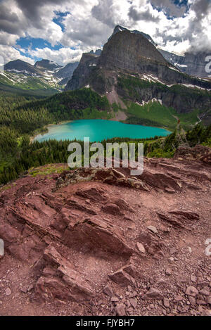 Vue sur Lac de Grinnell donnent sur Banque D'Images