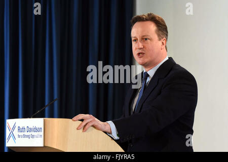 Edinburgh, Ecosse, Royaume-Uni. 4 mars, 2016. Le premier ministre David Cameron aborde la conférence du parti conservateur écossais Ken Crédit : Jack / Alamy Live News Banque D'Images