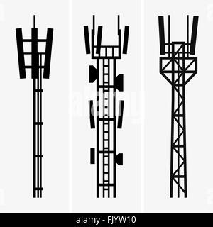 Les tours de télécommunications Illustration de Vecteur