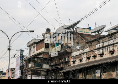 Maisons, bidonvilles, Delhi, Inde, Asie Banque D'Images