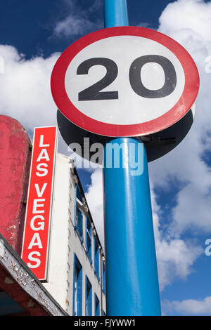 'Las Vegas' abandonnés Arcade, Seaton Carew, Teesside, Angleterre Banque D'Images