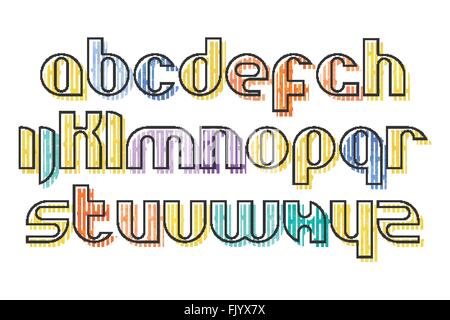 Ensemble d'stylisé, aquarelle mentions légales lettres alphabet isolé sur fond blanc. vector grunge bold police. qualité premium Illustration de Vecteur