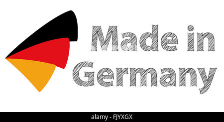 Fabriqué en Allemagne logo avec les couleurs du pavillon allemand Banque D'Images