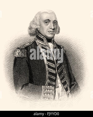 Amiral de la flotte Richard Howe, 1er comte Howe, 1726-1799, un officier de marine britannique Banque D'Images