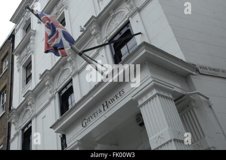 Gieves and Hawkes showroom Savile Row, London, W1,Angleterre Banque D'Images