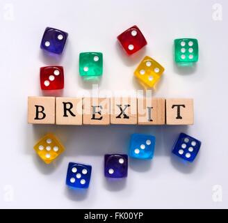 Brexit gamble concept un lancé de dés Banque D'Images