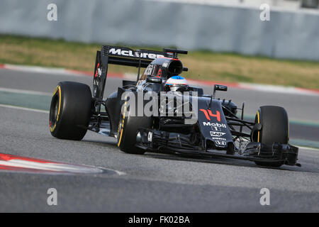 Barcelone, Espagne. 06Th Mar, 2016. Les essais d'hiver Formule 1 sur le circuit de Catalunya de Barcelone Test 2 Jour 3. Honda McLaren MP4-31 &# x2013 ; Fernando Alonso : Action Crédit Plus Sport/Alamy Live News Banque D'Images